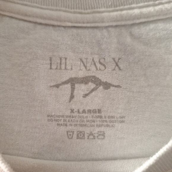 LIL NAS X Montero Vinyl CD Cover Double Sided Track List White T-Shirt XL White - Picture 3 of 8